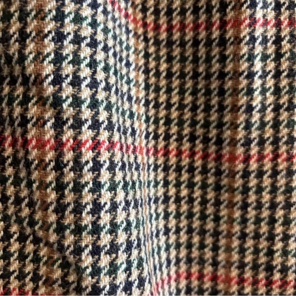 VTG 90s Wool Blend Houndstooth Pencil Skirt Sz 18 Brown Lined Pockets Academia - Picture 4 of 8